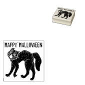 Happy Halloween schreit schwarze Katze Gummistempel (Stempel)