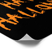 Happy Halloween Schwarz beängstigend Poster (Ecke)