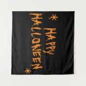 Happy Halloween Schwarz beängstigend Wandteppich (Vorderseite (Horizontal))