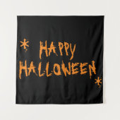 Happy Halloween Schwarz beängstigend Wandteppich (Vorderseite)