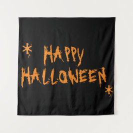 Happy Halloween Schwarz beängstigend Wandteppich