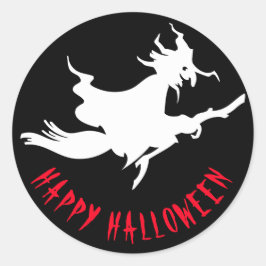 Happy Halloween schwarz lustig anpassbar Runder Aufkleber