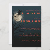 Happy halloween schwarz-orange Hexe Einladung (Vorderseite)