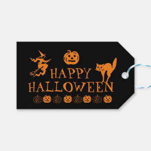 Happy Halloween schwarz-orange Leckerbissen Geschenkanhänger