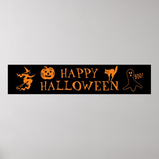 Happy Halloween schwarz-orange Leckerbissen Poster (Vorne)