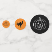 Happy Halloween Schwarz-Orange-Muster Konfetti (Rückseiten)