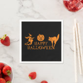 Happy Halloween Schwarz-Orange-Papier Serviette (Beispiel)