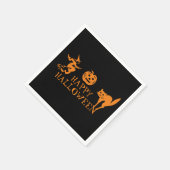 Happy Halloween Schwarz-Orange-Papier Serviette (Ecke)