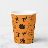 Happy Halloween Schwarz-Orange-Party Pappbecher (Vorderseite)