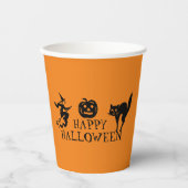 Happy Halloween Schwarz-Orange-Party Pappbecher (Vorderseite)