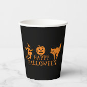 Happy Halloween Schwarz-Orange-Party Pappbecher (Vorderseite)