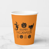 Happy Halloween Schwarz-Orange-Party Pappbecher (Vorderseite)