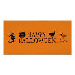 Happy Halloween Schwarz-Orange-Poster Poster