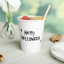 Happy Halloween Schwarz-Spott Typografie Spaß Pappbecher