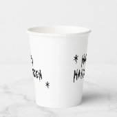 Happy Halloween Schwarz-Spott Typografie Spaß Pappbecher (Rechts)