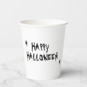 Happy Halloween Schwarz-Spott Typografie Spaß Pappbecher (Vorderseite)