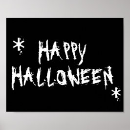 Happy Halloween Schwarz-weiße beängstigende Typogr Poster