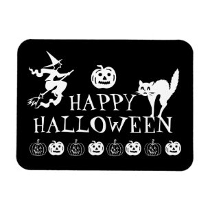 Happy Halloween Schwarz-weiße Leckerei Magnet