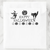 Happy Halloween Schwarz-weiße, sprichwörtliche Dek Rechteckiger Aufkleber (Tasche)