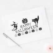 Happy Halloween Schwarz-weiße, sprichwörtliche Dek Rechteckiger Aufkleber (Umschlag)