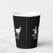 Happy Halloween Schwarz-weißes Party Pappbecher (Rechts)