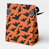 Happy Halloween schwarze Fledermäuse Orangenhahn Geschenkschachtel (Rückseite)
