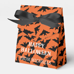 Happy Halloween schwarze Fledermäuse Orangenhahn Geschenkschachtel