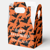 Happy Halloween schwarze Fledermäuse Orangenhahn Geschenkschachtel (Geöffnet)