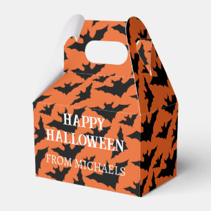 Happy Halloween schwarze Fledermäuse Orangenhahn Geschenkschachtel