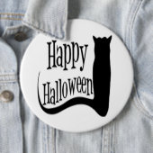 "HAPPY HALLOWEEN" SCHWARZE KATZE BUTTON (Beispiel)