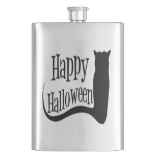 "HAPPY HALLOWEEN" SCHWARZE KATZE FLACHMANN