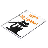 "HAPPY HALLOWEEN" SCHWARZE KATZE NOTIZBLOCK (Linke Seite)