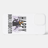 HAPPY HALLOWEEN SCHWARZEN KATZE BAT WINGS iPhone HÜLLE (Rückseite (Horizontal))