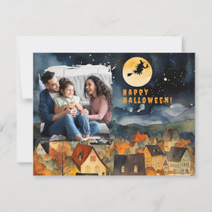 Happy halloween Schwarzwitz City Foto Postkarte