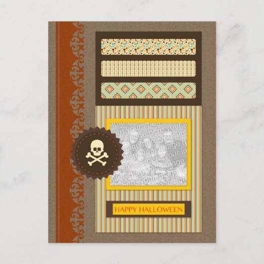 Happy Halloween (Scrapbook) Postkarte (Vorderseite)