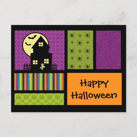 Happy Halloween Scrapbook Style Postkarte (Vorderseite)