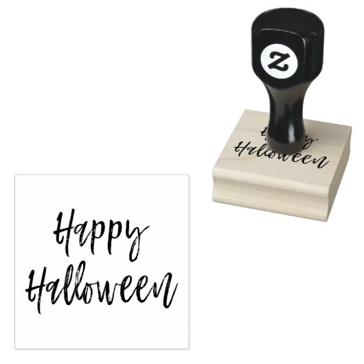 Happy Halloween Script Moderne Briefmarke Gummistempel (Stempel)