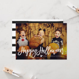 Happy Halloween Script Overlay Foto-Karte Karte