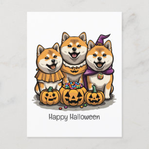Happy Halloween Shiba Inu Hunde Postkarte