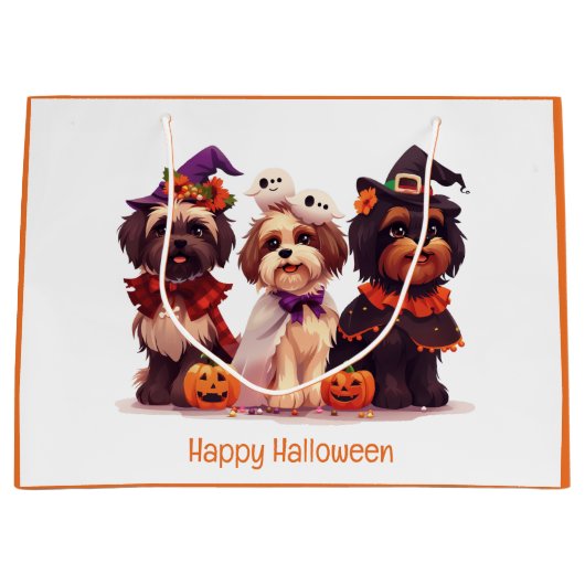 Happy Halloween Shih Tzu Dogs Große Geschenktüte (Vorderseite)