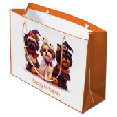 Happy Halloween Shih Tzu Dogs Große Geschenktüte (Rückseite Schrägansicht)