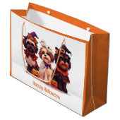Happy Halloween Shih Tzu Dogs Große Geschenktüte (Vorderseite Schrägansicht)
