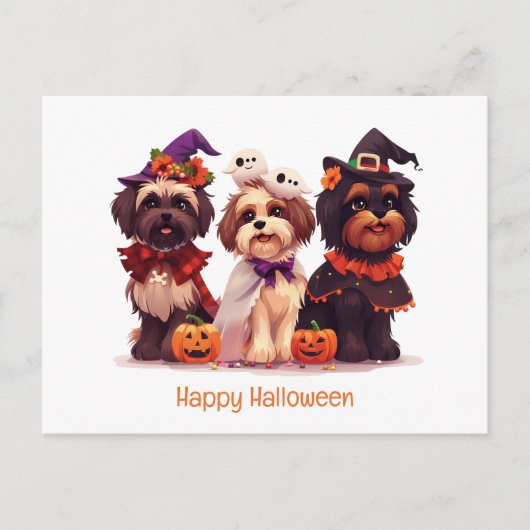 Happy Halloween Shih Tzu Dogs Postkarte (Vorderseite)