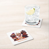 Happy Halloween Shih Tzu Dogs Rechteckiger Pappuntersetzer (Vor Ort)