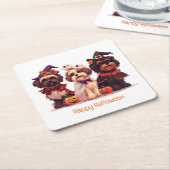 Happy Halloween Shih Tzu Dogs Rechteckiger Pappuntersetzer (angewinkelt)