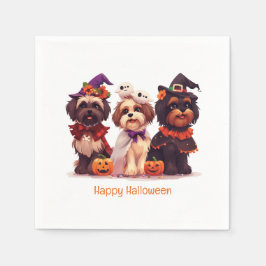 Happy Halloween Shih Tzu Dogs Serviette