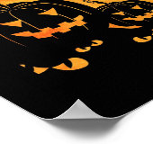 Happy Halloween Silhouette Black Cat und Freunde Poster (Ecke)