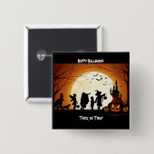 Happy Halloween Silhouette Children Button (Vorne & Hinten)