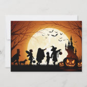 Happy Halloween Silhouette Children Karte (Vorderseite)