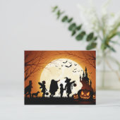 Happy Halloween Silhouette Children Postkarte (Stehend Vorderseite)